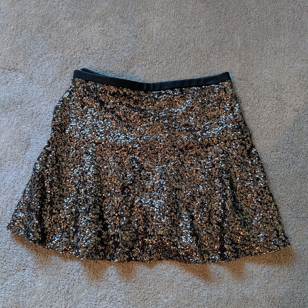 Express Gold Sparkle Skirt
